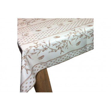 Toalha de mesa retangular provençal resistente a manchas, marrom-oliva cigarra