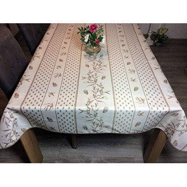 Toalha de mesa retangular provençal resistente a manchas, marrom-oliva cigarra