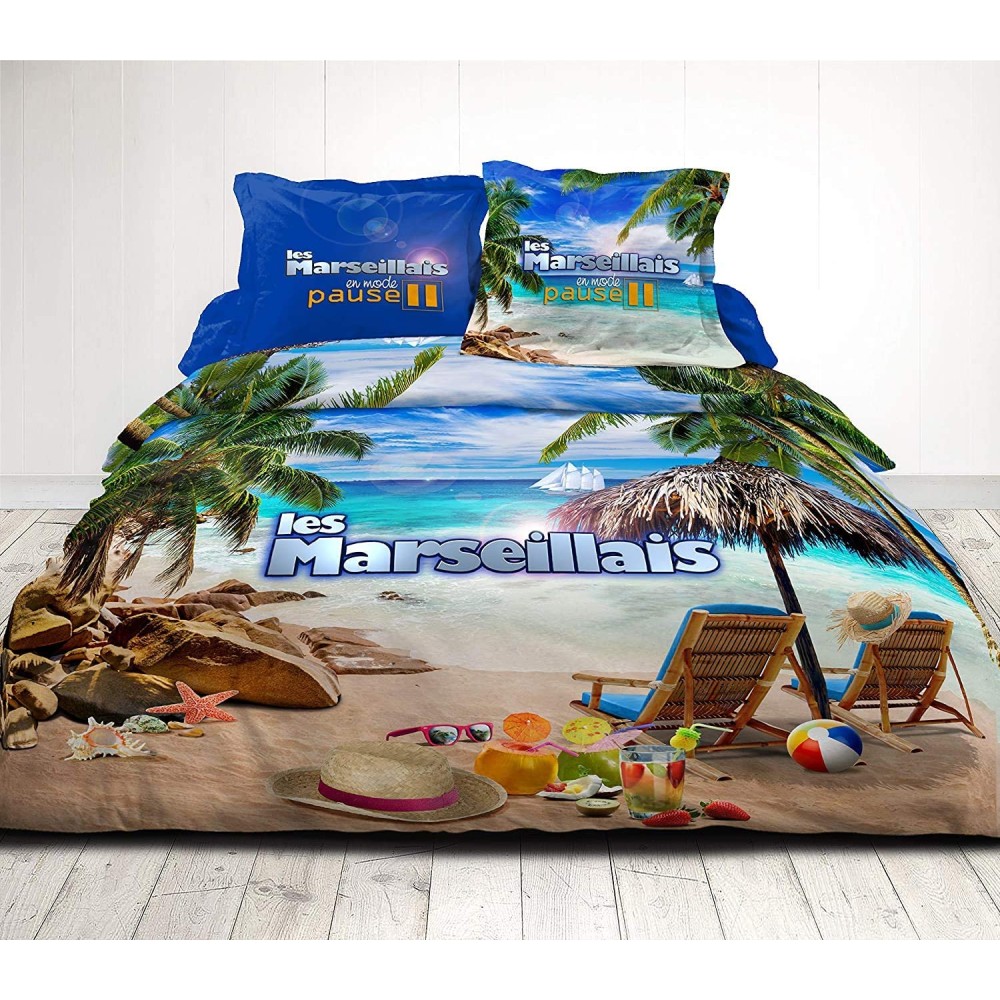 Parure de lit 3 pièces 220 x 240 cm Les Marseillais