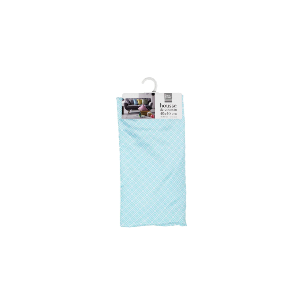 Housse de coussin 40 x 40 cm Polyester Imprimée bleu