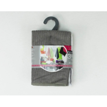 Set van 3 theedoeken - 2 effen/1 gestreept - microvezel - 40 x 40 cm