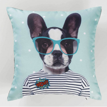 Funda de cojín - 40 x 40 cm - Poliéster - Estampado WOW Dog