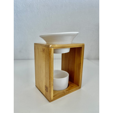 Diffusore di oli essenziali - Arina - Scalda candele - Legno/Ceramica