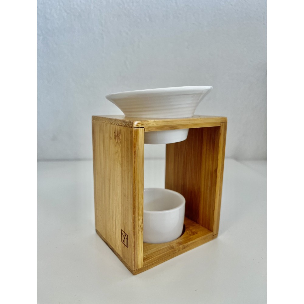 Essentiële olie diffuser - Arina - Kaarsenwarmer - Hout/Keramiek