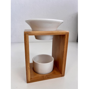 Essentiële olie diffuser - Arina - Kaarsenwarmer - Hout/Keramiek