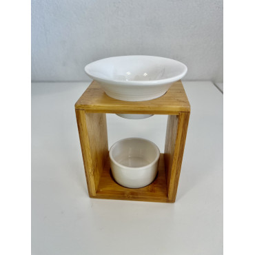 Essentiële olie diffuser - Arina - Kaarsenwarmer - Hout/Keramiek
