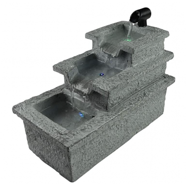 Fonte de interior - Natureza Ibie - Ambiente Zen - com bomba e iluminação LED - 13 x 25 x 19 cm