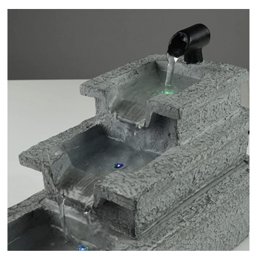 Zimmerbrunnen - Nature Ibie - Zen-Atmosphäre - mit Pumpe und LED-Beleuchtung - 13 x 25 x 19 cm