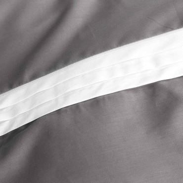 Beddengoedset - Astoria Antraciet - Wit 240 x 260 cm