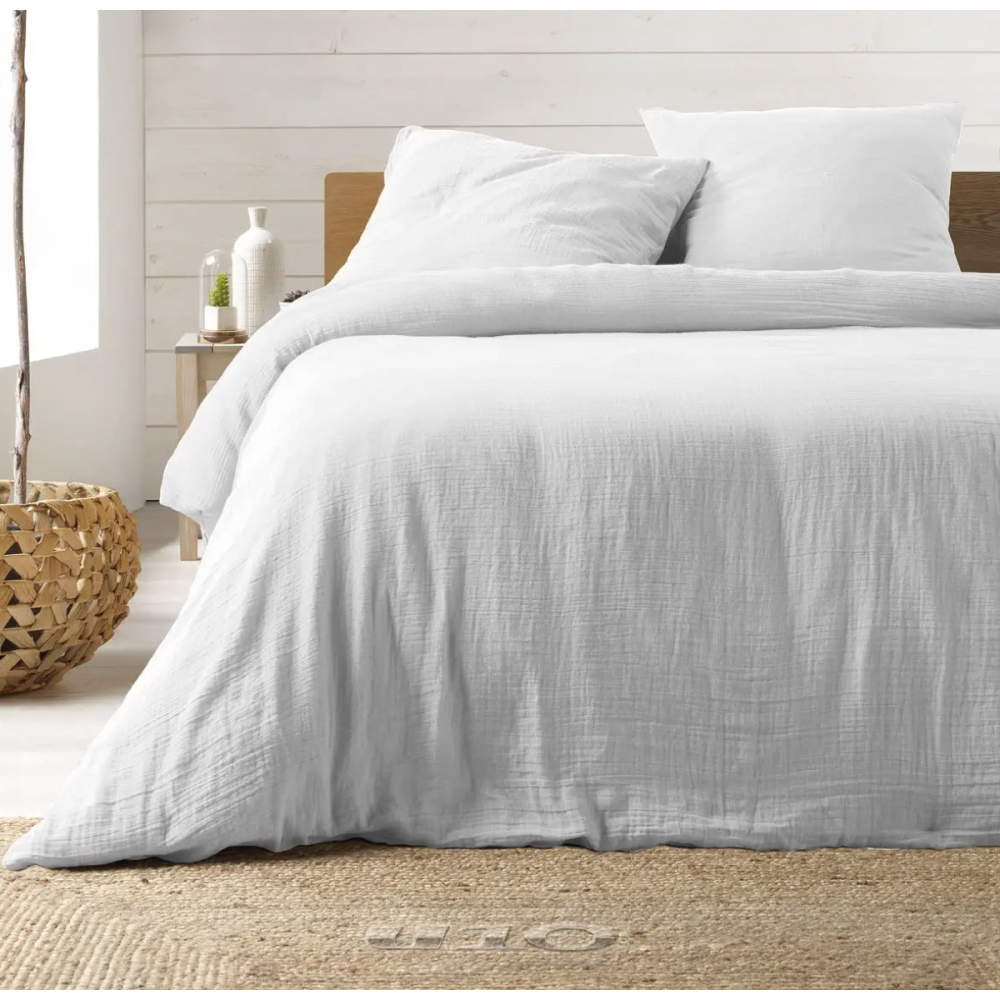 parure de lit blanc