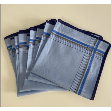 Lenços quadrados azuis - 100% algodão - 38x38cm - Reutilizáveis