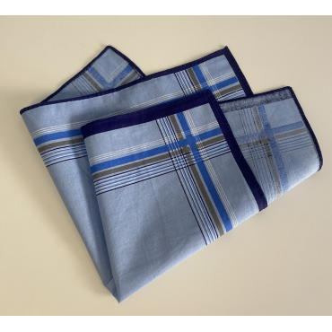 Lenços quadrados azuis - 100% algodão - 38x38cm - Reutilizáveis
