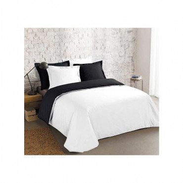 Conjunto de cama reversível de 3 peças - capa de edredom + 2 fronhas - bicolor