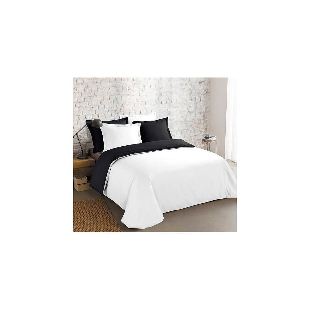 Conjunto de cama reversível de 3 peças - capa de edredom + 2 fronhas - bicolor