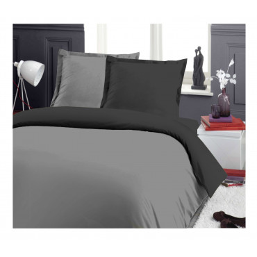 Set di biancheria da letto reversibile 3 pezzi - Copripiumino + 2 federe - Bicolore