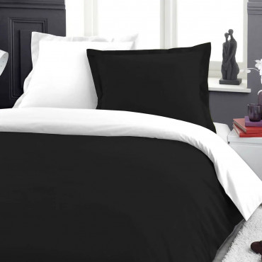 Set di biancheria da letto reversibile 3 pezzi - Copripiumino + 2 federe - Bicolore