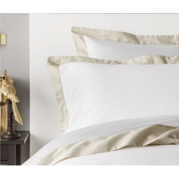 Juego de cama de 3 piezas con borde colorido - Funda nórdica + 2 fundas de almohada - Sublime