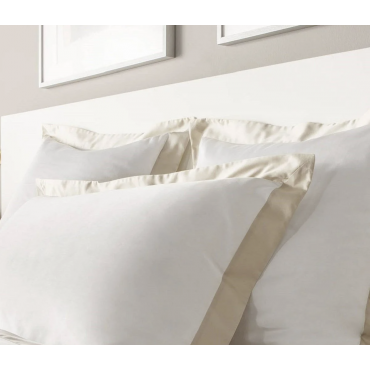 Juego de cama de 3 piezas con borde colorido - Funda nórdica + 2 fundas de almohada - Sublime