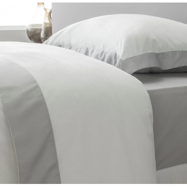 Conjunto de cama de 3 peças com borda colorida - capa de edredom + 2 fronhas - Sublime