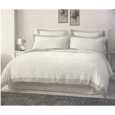 Juego de cama de 3 piezas con borde colorido - Funda nórdica + 2 fundas de almohada - Sublime