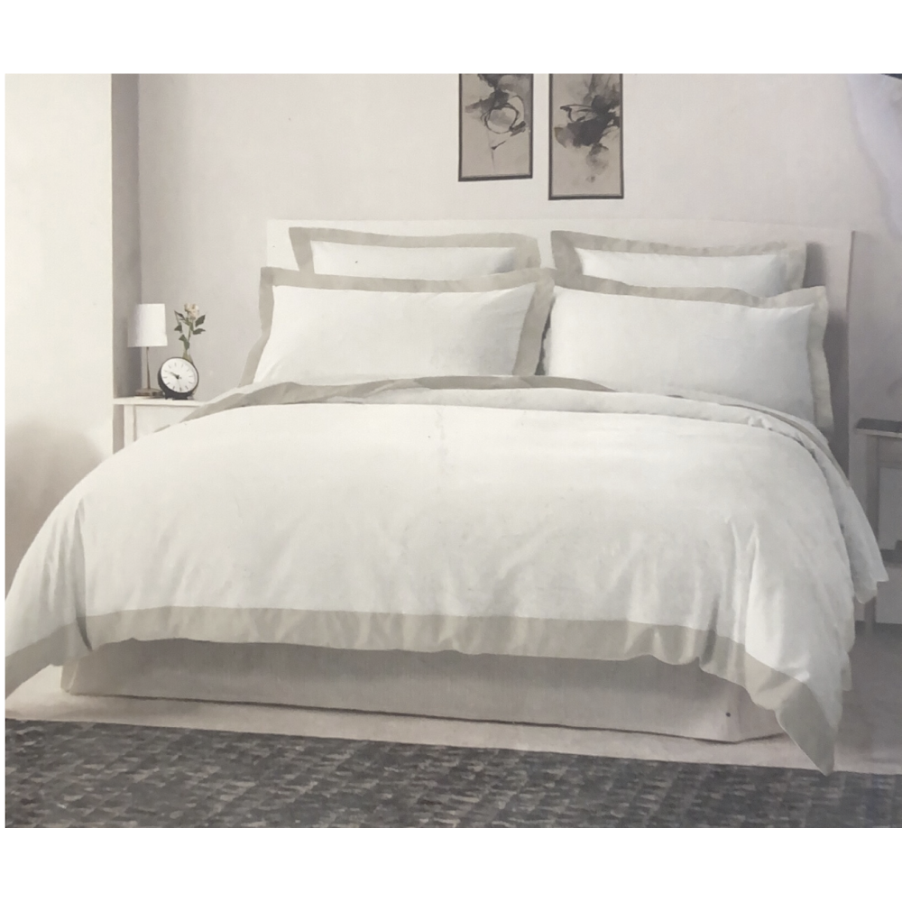 Set di biancheria da letto 3 pezzi con bordo colorato - Copripiumino + 2 federe - Sublime