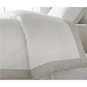 Juego de cama de 3 piezas con borde colorido - Funda nórdica + 2 fundas de almohada - Sublime