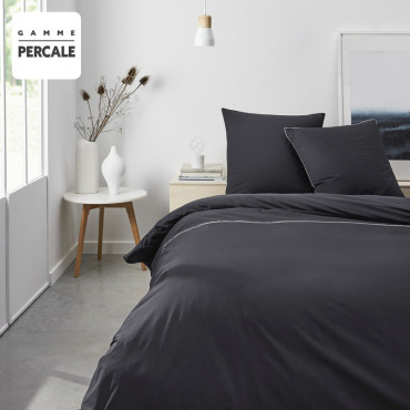 Bettwäscheset aus 100 % Baumwolle – Prestige-Bettbezug + 63 x 63 cm Kissenbezüge – Luxusspitze