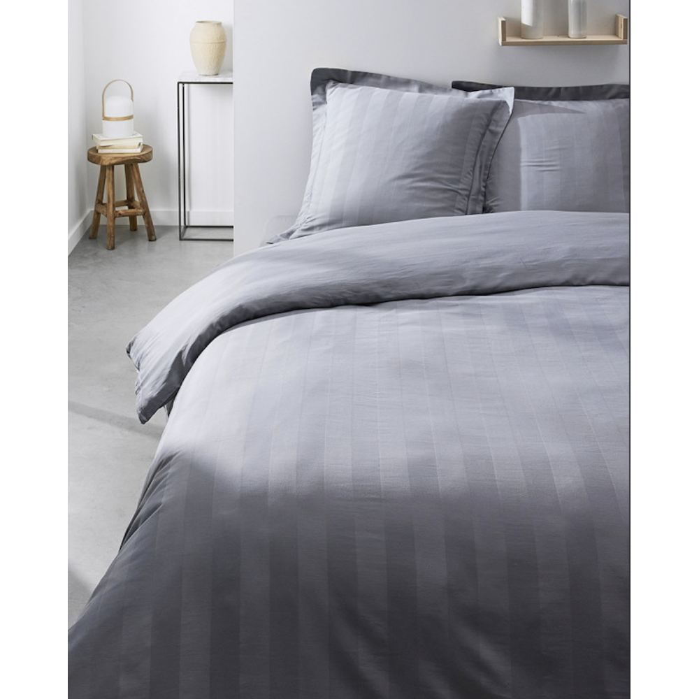 Juego de cama 100 % algodón – Funda nórdica Prestige + Fundas de almohada 63 x 63 cm – Satén de algodón