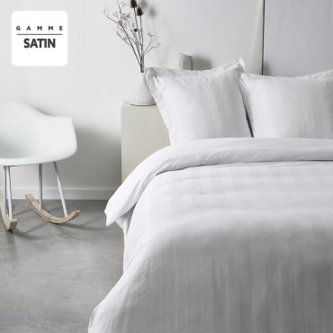 Beddengoedset van 100% katoen – Prestige dekbedovertrek + kussenslopen van 63x63 cm – katoensatijn