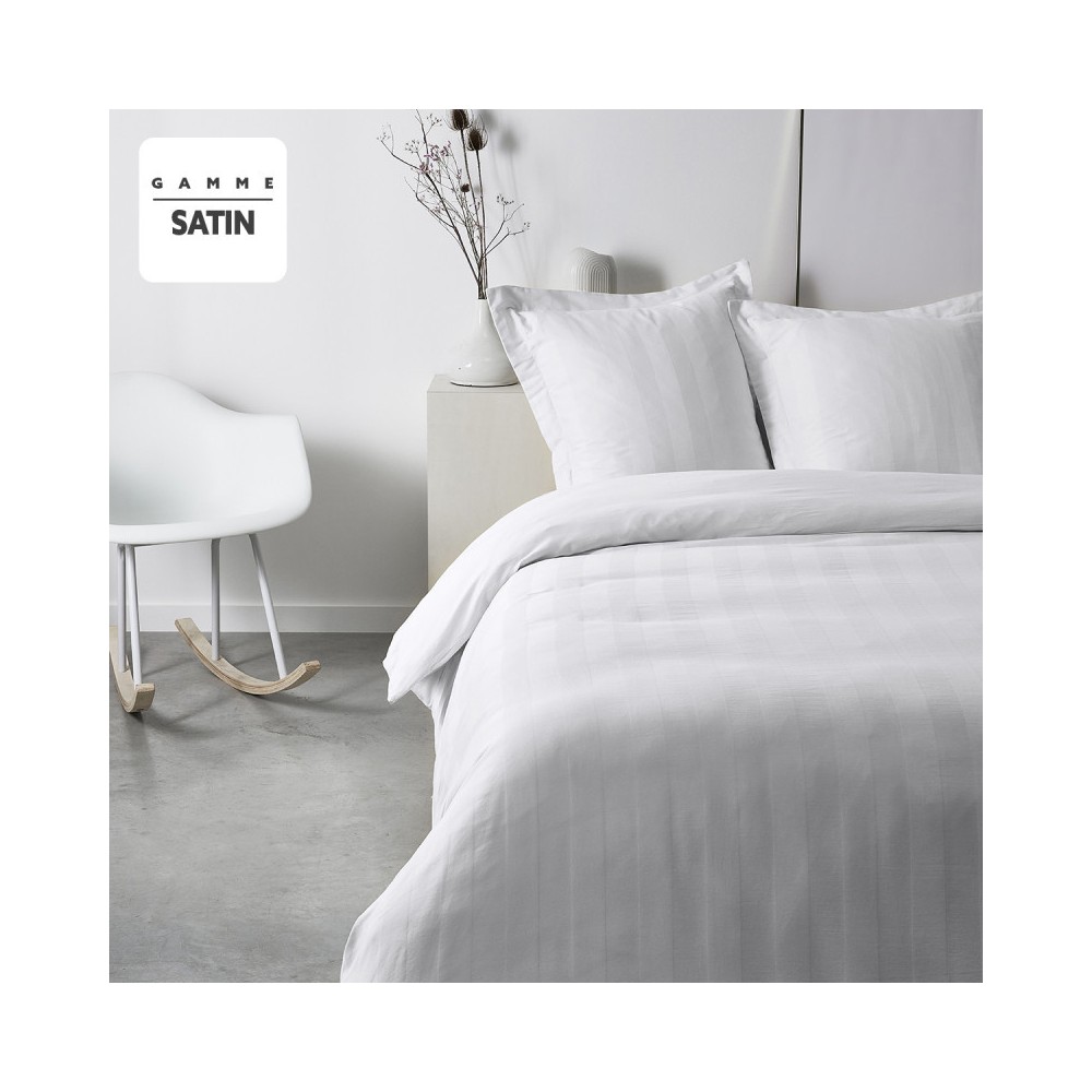 Beddengoedset van 100% katoen – Prestige dekbedovertrek + kussenslopen van 63x63 cm – katoensatijn