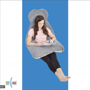 Maternité - Traversin pour femme enceinte – Forme de U – Oreiller d’allaitement déhoussable 165x65x20cm – Gris Beige