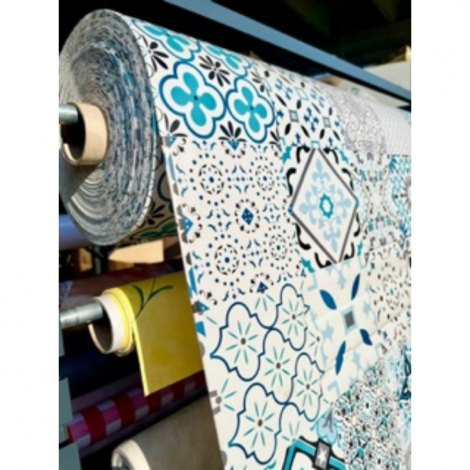 Nappe Bulgomme Imprimée Victoria Bleu