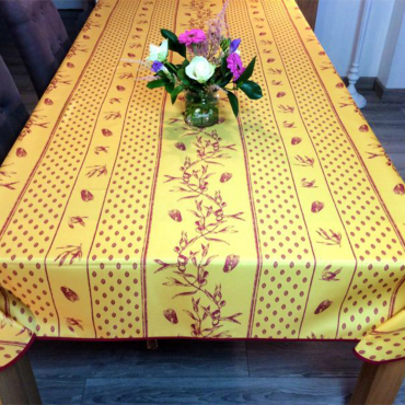 Nappe Provençale Anti-Tâches - Cigale Olive Jaune Rouge