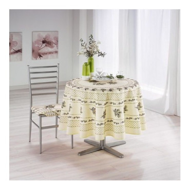 Provençalische schmutzabweisende Tischdecke aus Polyester, Olivgrün