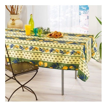 Provençaals rechthoekig vlekbestendig tafelkleed 100% polyester - Citroen
