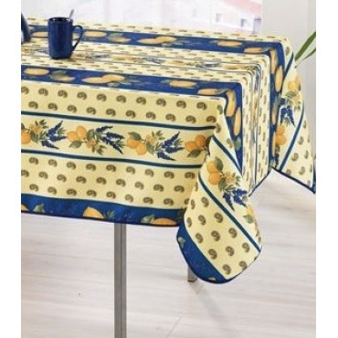 Provençaals rechthoekig vlekbestendig tafelkleed 100% polyester - Citroen