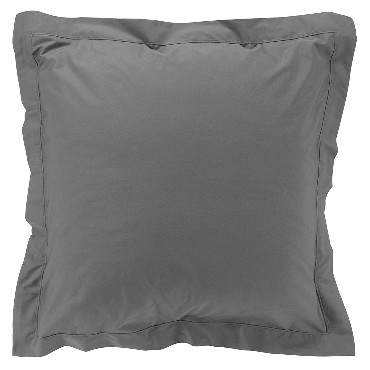Taies d'oreiller x2 Percale 63x63 cm Anthracite