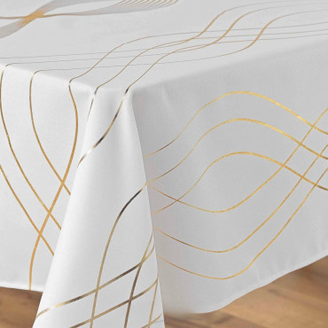 nappe de noel or et blanc