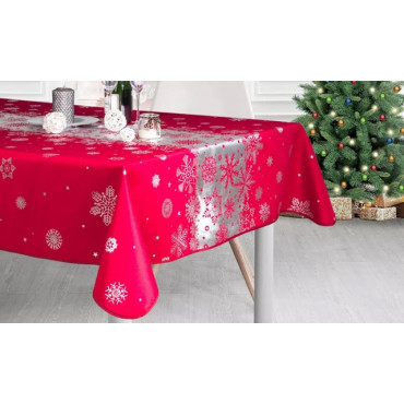 Zilveren Kersttafelkleed Rechthoek of Rond - Christmas Snow