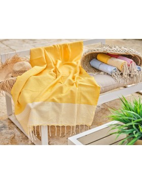 Fouta de Plage Nid d’Abeille 100% coton Grande Taille- Douceur et confort – Serviette de Plage - 100x200cm