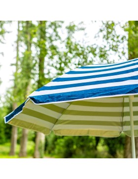 Parasol de plage Bleu Rond 160cm – Protection UV, Toile Imperméable - Idéal pour Terrasse, Balcon, Plage et Jardin