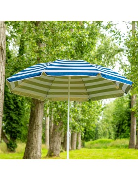 Parasol de plage Bleu Rond 160cm – Protection UV, Toile Imperméable - Idéal pour Terrasse, Balcon, Plage et Jardin