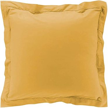 Taies d'oreiller x2 Percale 63x63 cm Jaune