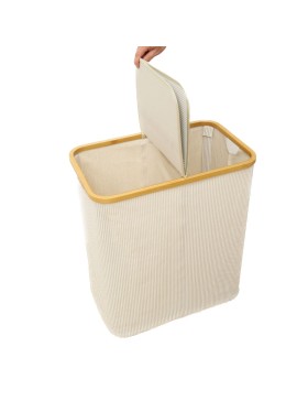 panier a linge couvercle blanc