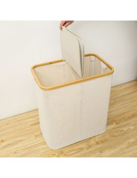 panier à linge blanc bambou