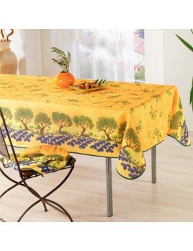 Nappe Provençale Rectangle Anti-Tâche Arbre Olivier 100% Polyester