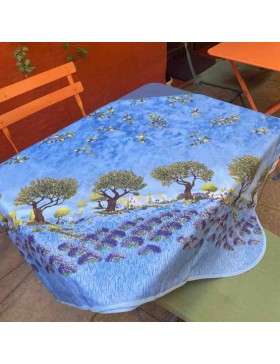 nappe bleu arbre olivier