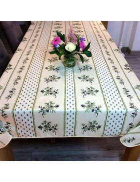 Olivou, schmutzabweisende provenzalische Tischdecke, 100 % Polyester