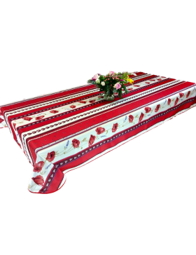 Fleckenabweisende Tischdecke mit Castelanne-Muster, 100 % Polyester