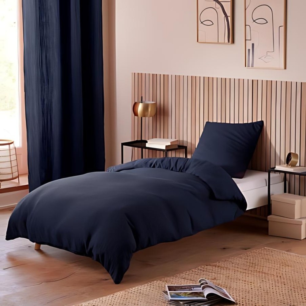 Bettwäscheset aus Baumwollgaze – für Einzelbett – Bettdeckenset 140 x 200 cm